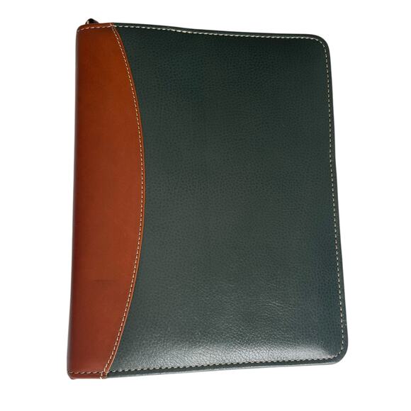 Franklin Quest Verona Leather 7-Ring Planner Binder Green Brown Made in USA - Picture 13 of 13